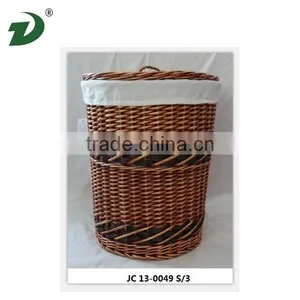 The Wicker Basket Cheap White Wicker Laundry Willow Basket thumbnail-1