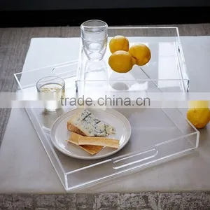 2017 Custom Made Square Clear Acrylic Serving Trays Wholesale thumbnail-4