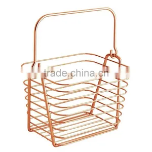 Kitchen Pantry Bath Wire Basket Tote With Handle thumbnail-1