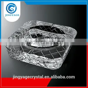 Jingyage Square Crystal Ashtray New Style Portable Crystal Cigar Ashtray Engraved Crystal Glass Ashtray thumbnail-1