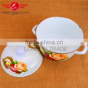 High Quality 5pcs Persimmon Type Enamel Casserole,Turkey Pot,enamel Cooking Pot thumbnail-5