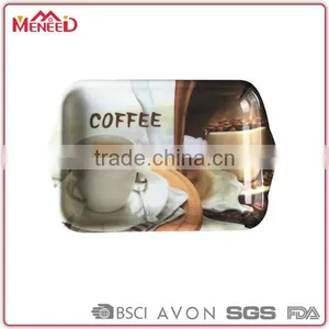 Modern Design Hot Selling Non-slip Custom Print Hotel and Coffe Shop Used Melamine Coffee Cup Tray thumbnail-1