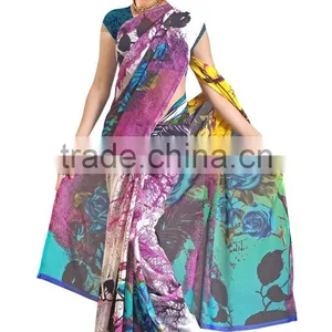 Designer Glamour Digital Printed Saree thumbnail-4