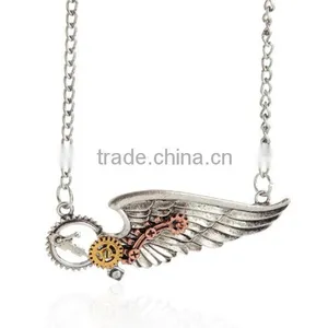 Fashion Punk Vintage Gears Angel Wing Pattern Steam Punk Necklace & Pendant thumbnail-1