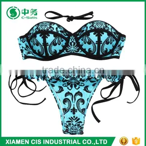 2017 Latest Design Hot Sexy Swimwear Women Printed Bikini thumbnail-1
