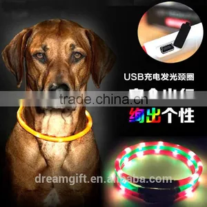 2015 Hotest Pet Product Led Usb Rechargeable Dog Collars, Glowing Collar Waterproof, Flashing LED Light Dog Collar thumbnail-2