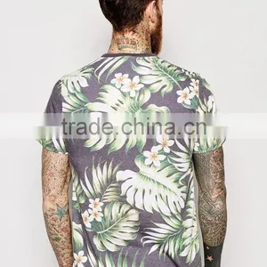 Custom Full Sublimation Printing t Shirt, Palm Tree Printed t Shirt 2015 thumbnail-2
