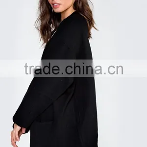 Women Long Classic Cardigan Sweaters Women Merino Wool Knitwear thumbnail-3