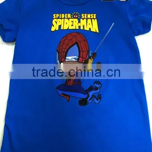 Wholesale Blue Children Quality Cotton t Shirts With Spiderman Printing thumbnail-1