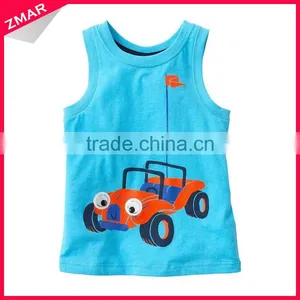 Fashion Design Custom Embroidery Wholesale Cheap 100 Cotton Kids Tank Top thumbnail-1