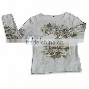 Women's T-shirt With Long Sleeves, Printing on Front and Sleeves thumbnail-1