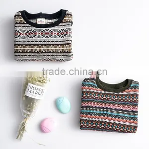 S32448W Knitting Pattern Sweater Top Teenager Kids Pullover O-neck Vintage Style Sweaters thumbnail-3
