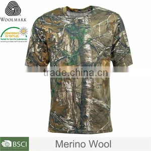 Hunting Clothing for Camping and Fishing ,merino Wool t Shirt Camouflage thumbnail-4