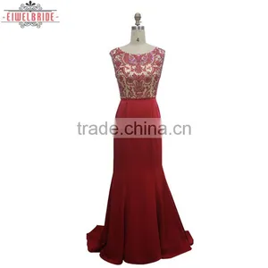 Custom Beading Dress Elegant Red Evening Dress thumbnail-1