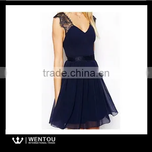 European Style Women Sleeveless Casual Lace Dress thumbnail-1