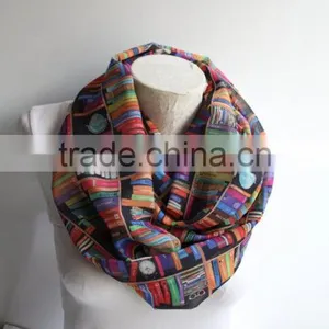 Bookshelf Infinity Scarf, Book Scarf, Library Scarf, Book Infinity Scarf, Accessories, Gift for Her thumbnail-3