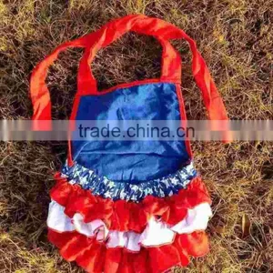 2015 New Baby Girls Kids Baby Girls Kid 4th of July Patriotic Bubble Romper With Matching Necklace and Headband Set thumbnail-2