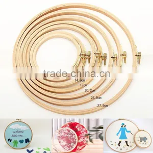Craft Tools Cross Stitch Supplies Circle Round Natural Bamboo Embroidery Hoops thumbnail-1