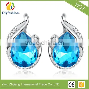 Latest Fashion Drop Shape Ladies Zircon Stone Stud Earrings thumbnail-2