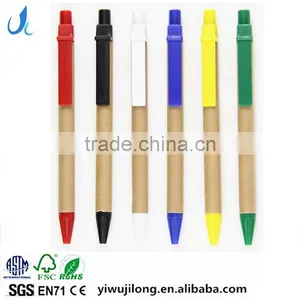 Wholesale Logo Custom Novelty Design Recycle Kraft Paper Ball Point Pen thumbnail-1