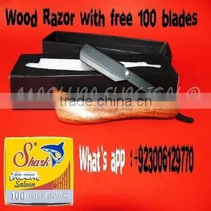 Barber Razors With 100 Shark Super Stainless Straight Edge Barber Razor Blades for Professional Barber Razors thumbnail-1