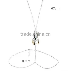 Bikini Beach Crossover Harness Necklace Waist Belt Belly Rock Unibody Body Chain thumbnail-1