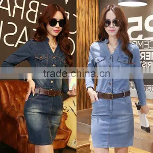 Onen Women Jean Dress Loose Short-Sleeve Beaded Denim Brand Vestidos Evening Party Dress thumbnail-1