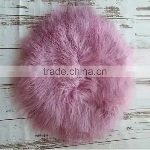 Newborn Wool Ruffle Blanket Flokati Baby Fur Round Rug Backdrop Newborn Photography Props Baby Basket Stuffer Background thumbnail-4