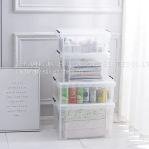 Clear Transparent Plastic Storage Box With Steel Handle thumbnail-2