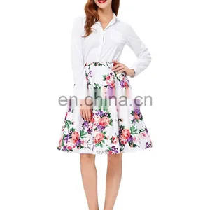 Grace Karin Occident Women's Vintage Retro Floral Pattern Cotton Skirt 9 Patterns CL008925-7 thumbnail-2