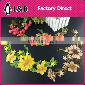 2017 Fashion Garment Accessories Crochet Chemical Collar Embroidered Designs Flower Polyester Neck Lace in Pair Collar Lace thumbnail-1