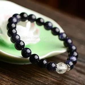 The Bright Sky Blue Stone Accessories Jewelry Bracelets Korean Natural Crystal Bracelet. thumbnail-1