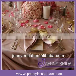 NP008D Gold Organza Tie and Blush Taffeta Table Cloth and Table Napkin thumbnail-1