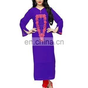 Casual Wear High Quality Georgette Embroidery Kurtis 2017 thumbnail-1