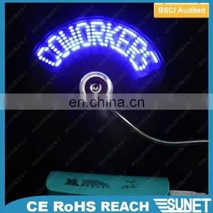 Promotional Gift Led Text Message Custom Letter Flashing Custom LED Usb Fan thumbnail-6