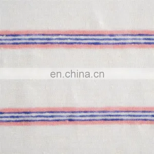 Closeout 100% Linen Stripe Print Jersey Fabric thumbnail-2
