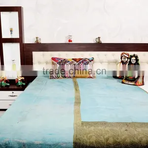 Stylish Home Decor Reversible Quilt Handmade Cotton Vintage Bed Cover Designer Kantha Gudari Flower Print Bedspread thumbnail-1