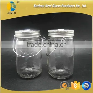 430ml Round Shape Clear Glass Mason Jar With Iron Wire thumbnail-1