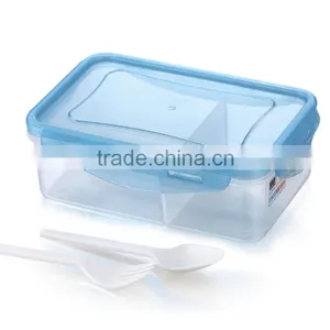 Hot Selling Airtight Square Plastic Microwave Lunch Box With Spoon thumbnail-1