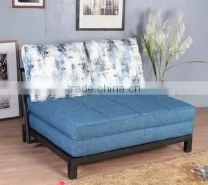 Fabric Folding Metal Three Seater Sofa Bed Modern Futon Sofa Furniture thumbnail-1