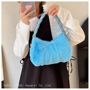 Plush Bag Korean Fur Underarm Dumpling Bag Shoulder Handbag High Appearance Level Niche Women's Bag thumbnail-1