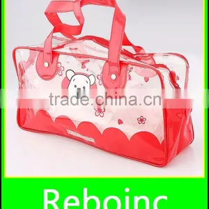Logo Plastic Resealable Large Red Pvc Hand Bags thumbnail-1