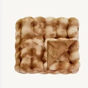 Faux Rabbit Fur Mink Various Good Quality Double Weighted Safety and Environmental Protection Skin-Friendly Softness Blanket thumbnail-1