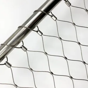 SS 304 316 316L Stainless Steel Rope Mesh Netting Stainless Wire Rope Network Animal Enclosures Zoo Architecture thumbnail-4