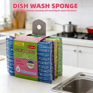 4Pcs Reusable Kitchen Scrub Sponges, Durable Scouring Pads for Dishes, Sinks, Appliances thumbnail-5