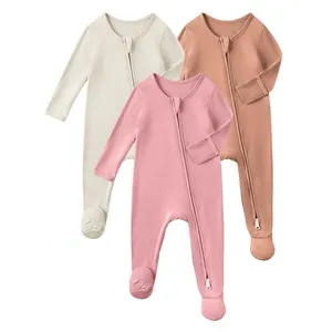 Bamboo Fiber One-piece Suit, Class a Crawling Suit for Newborn Babies, Farting Suit, Long-sleeved Toe Cover, Baby Pajamas, Home Wear thumbnail-3