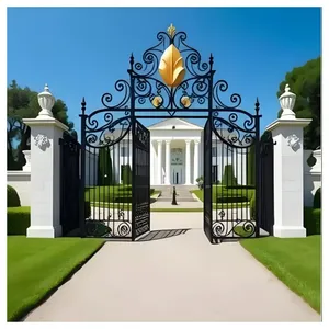 Custom Made Fancy Wrought Iron Gate Aluminum Gate Design For Home thumbnail-3