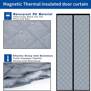Magnetic Thermal Curtain for Winter, Thermal Doors Curtain for Doors Blocking Wind and Snow thumbnail-3