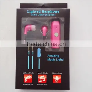 Hot Sale Recharge Visible Flowing EL Wire Lighted In-Ear Earphone thumbnail-1