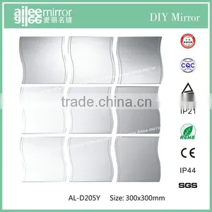 Elegant Silver Mirror Wave Shape Combined Mirrors thumbnail-1